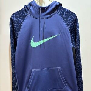 Nike Dri-Fit Navy and Lime Hoodie